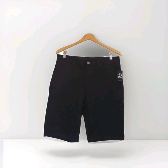 Volcom Vmonty Stretch 22 Chino Golf Shorts Men Size 32 Black